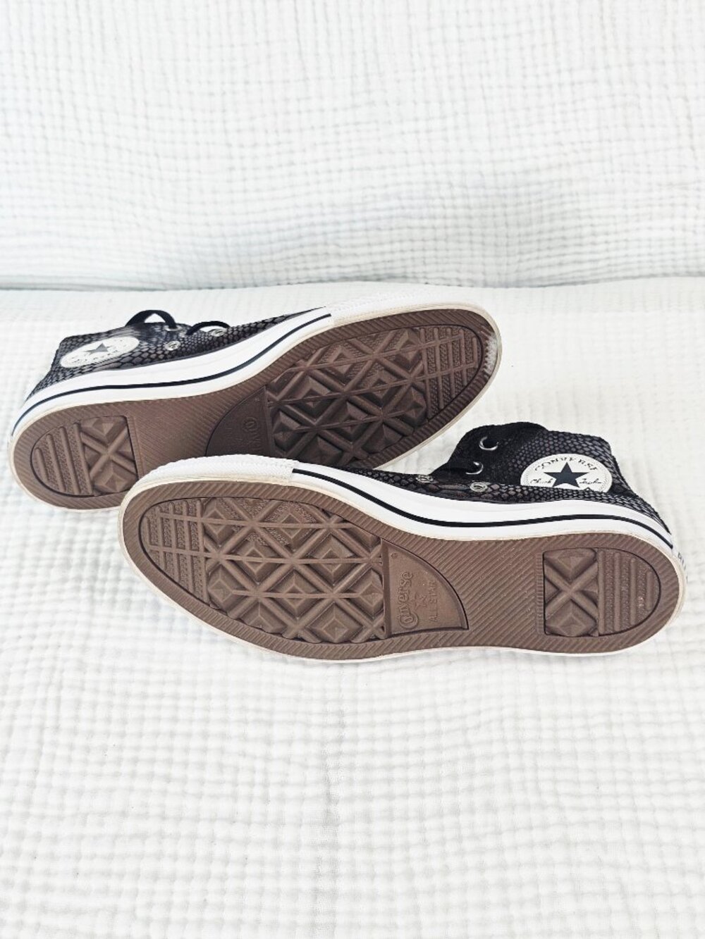 Converse Chuck Taylor Dark Chocolate Brown Snakeskin High Tops, Size Women's 8.5 - Picture 5 of 7
